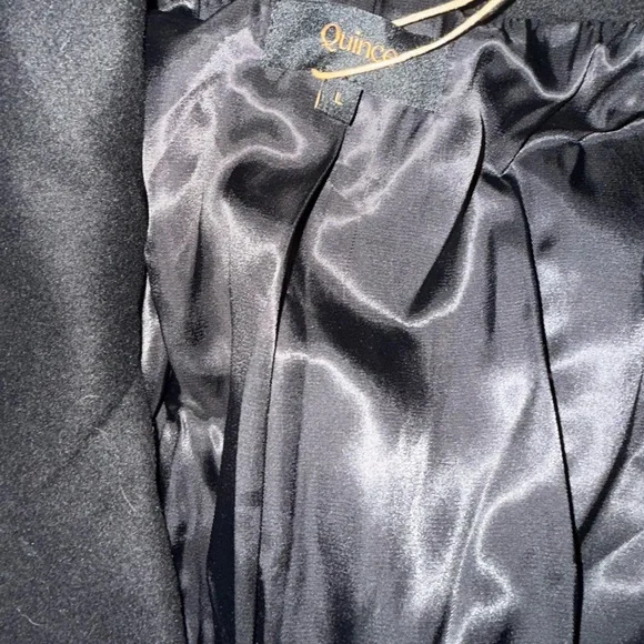 New | Quince Italian Wool Double-Breasted Slouch Coat Large Black - Picture 6 of 6